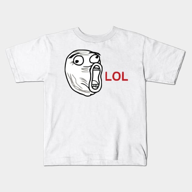 Lol meme face Kids T-Shirt by gold package